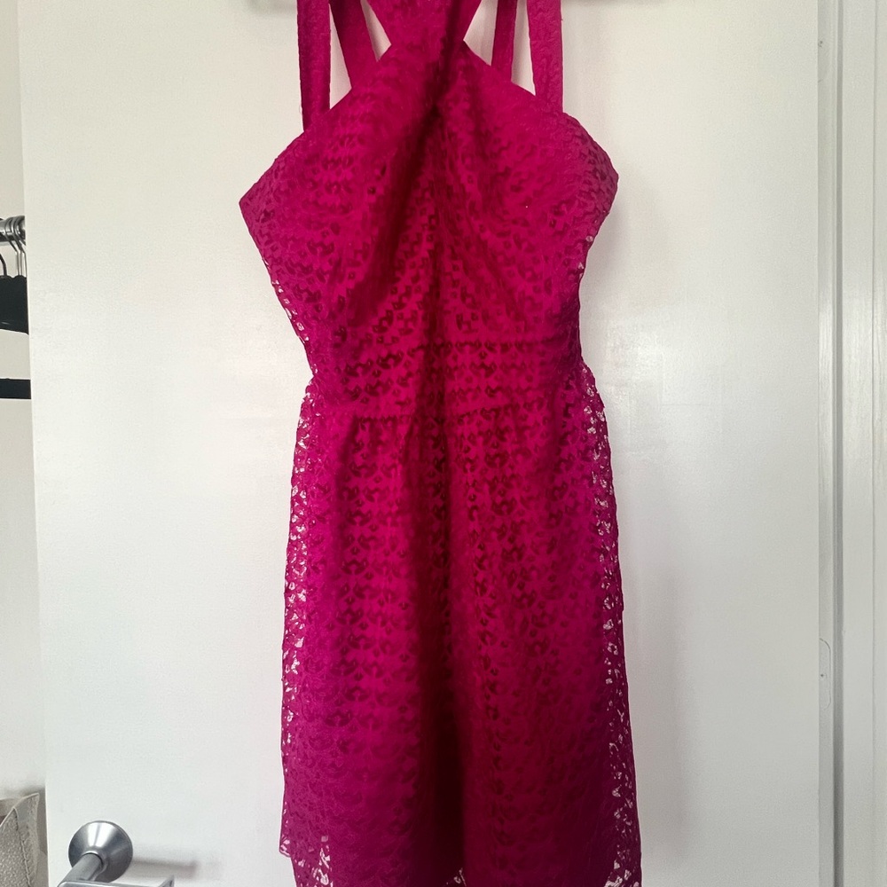 Moda International Fuchsia Lace Dress